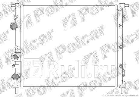 600708A1 - Радиатор охлаждения (Polcar) Renault Megane 1 (1995-1999) для Renault Megane 1 (1995-1999), Polcar, 600708A1