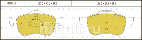 Колодки тормозные дисковые передние volvo s80 98- BLITZ BB0217  для прочие, BLITZ, BB0217