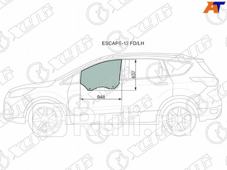 ESCAPE-12 FD/LH - Стекло двери передней левой (XYG) Ford Kuga 2 (2012-2016) для Ford Kuga 2 (2012-2016), XYG, ESCAPE-12 FD/LH