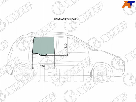 HD-MATRIX RD/RH - Стекло двери задней правой (XYG) Hyundai Matrix (2001-2008) для Hyundai Matrix (2001-2008), XYG, HD-MATRIX RD/RH