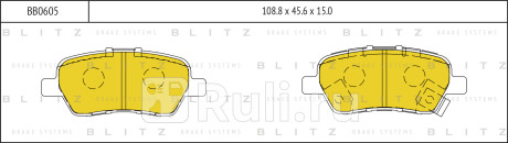 Колодки тормозные дисковые задние honda elysion stream 01- BLITZ BB0605  для прочие, BLITZ, BB0605