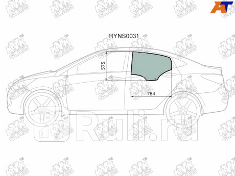 HYNS0031 - Стекло двери задней левой (KMK) Hyundai Solaris 1 рестайлинг (2014-2017) для Hyundai Solaris 1 (2014-2017) рестайлинг, KMK, HYNS0031