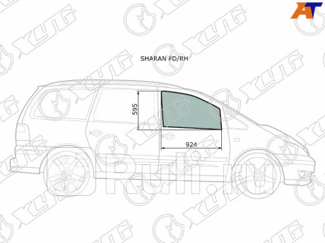 SHARAN FD/RH - Стекло двери передней правой (XYG) Ford Galaxy (2000-2006) для Ford Galaxy (2000-2006) рестайлинг, XYG, SHARAN FD/RH
