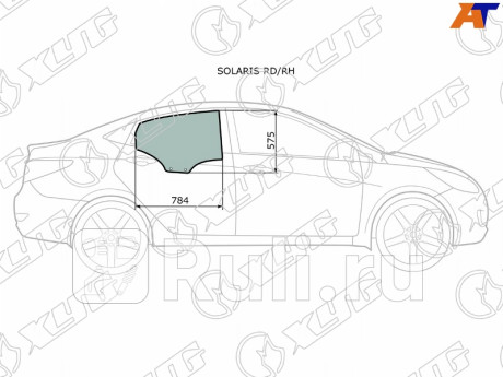 SOLARIS RD/RH - Стекло двери задней правой (XYG) Hyundai Solaris 1 рестайлинг (2014-2017) для Hyundai Solaris 1 (2014-2017) рестайлинг, XYG, SOLARIS RD/RH