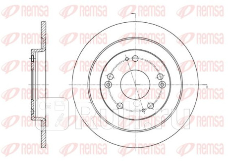 61654.00 - Диск тормозной задний (REMSA) Honda Civic 5D (2011-2016) для Honda Civic 5D (2011-2016), REMSA, 61654.00