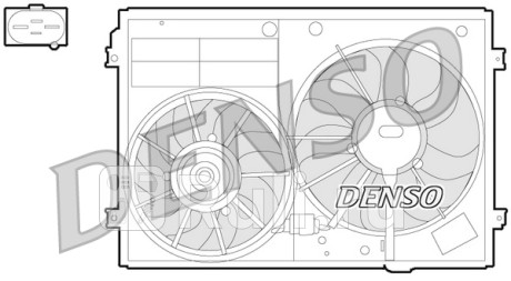 DER32012 - Вентилятор радиатора охлаждения (DENSO) Audi A3 8P рестайлинг (2008-2013) для Audi A3 8P (2008-2013) рестайлинг, DENSO, DER32012