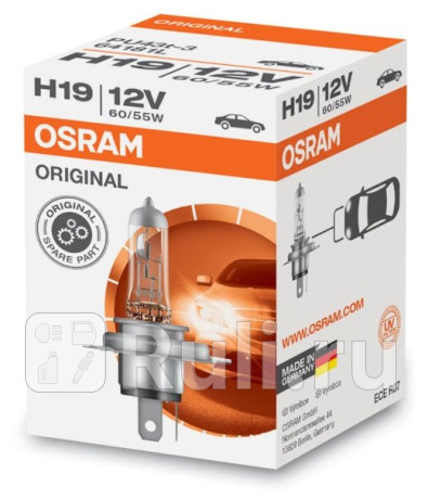 64181L - Лампа H19 (60/55W) OSRAM Original 3300K для Автомобильные лампы, OSRAM, 64181L