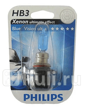 9005 BVU B1 - Лампа HB3 (55W) PHILIPS Blue Vision Ultra 4000K для Автомобильные лампы, PHILIPS, 9005 BVU B1