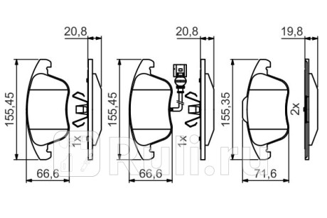 0 986 495 464 - Колодки тормозные дисковые передние (BOSCH) Audi Q3 (2011-2018) для Audi Q3 (2011-2018), BOSCH, 0 986 495 464