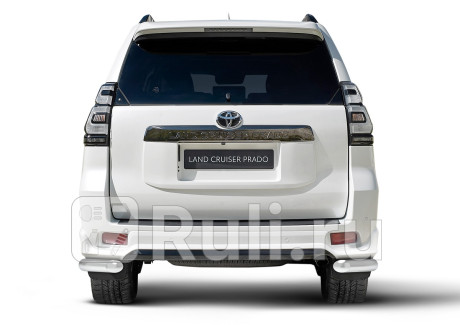 R.5726.002 - Защита заднего бампера d76 уголки (RIVAL) Toyota Land Cruiser Prado 150 рестайлинг 3 (2020-2021) для Toyota Land Cruiser Prado 150 (2020-2021) рестайлинг 3, RIVAL, R.5726.002
