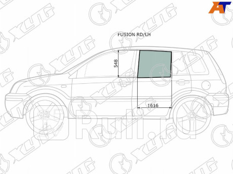 FUSION RD/LH - Стекло двери задней левой (XYG) Ford Fusion (2002-2012) для Ford Fusion (2002-2012), XYG, FUSION RD/LH