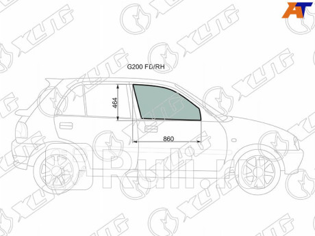 G200 FD/RH - Стекло двери передней правой (XYG) Daihatsu Charade (1993-2000) для Daihatsu Charade (1993-2000), XYG, G200 FD/RH