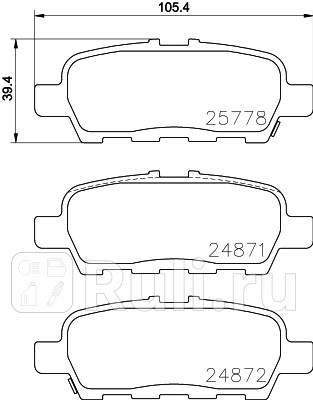 NP2041 - Колодки тормозные дисковые задние (NISSHINBO) Nissan Pathfinder R52 (2013-2017) для Nissan Pathfinder R52 (2013-2017), NISSHINBO, NP2041