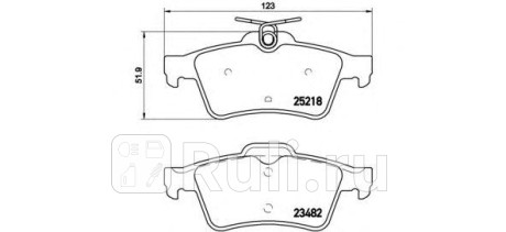 P 61 110 - Колодки тормозные дисковые задние (BREMBO) Ford Kuga 2 рестайлинг (2016-2020) для Ford Kuga 2 (2016-2020) рестайлинг, BREMBO, P 61 110