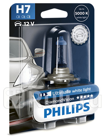 12972 DV B1 - Лампа H7 (55W) PHILIPS Diamond Vision 5000K для Автомобильные лампы, PHILIPS, 12972 DV B1