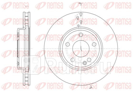 61522.10 - Диск тормозной передний (REMSA) Mercedes W246 (2011-2018) для Mercedes W246 (2011-2018), REMSA, 61522.10