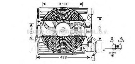 BW7510 - Вентилятор радиатора охлаждения (AVA) BMW E39 (1995-2004) для BMW 5 E39 (1995-2004), AVA, BW7510