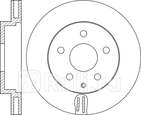 RN1564 - Диск тормозной передний (NIBK) Mazda CX-3 DK (2015-2020) для Mazda CX-3 DK (2015-2021), NIBK, RN1564