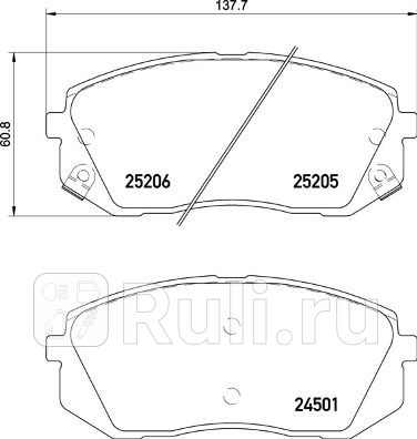 P 30 093 - Колодки тормозные дисковые передние (BREMBO) Hyundai ix55 (2008-2013) для Hyundai ix55 (2008-2013), BREMBO, P 30 093