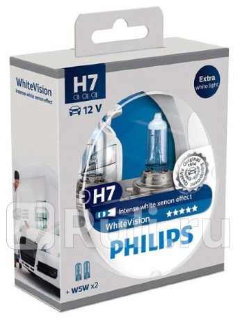 12972 WHV SM - Лампа H7 (55W) PHILIPS White Vision 3700K +60% яркости для Автомобильные лампы, PHILIPS, 12972 WHV SM