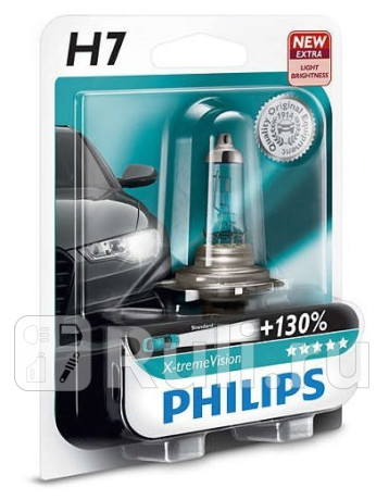 12972 XV+ B1 - Лампа H7 (55W) PHILIPS X-treme Vision 3700K +130% яркости для Автомобильные лампы, PHILIPS, 12972 XV+ B1