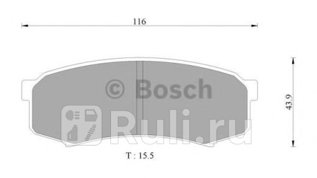 0986AB2074 - Колодки тормозные дисковые задние (BOSCH) Lexus GX 470 (2002-2009) для Lexus GX 470 (2002-2009), BOSCH, 0986AB2074