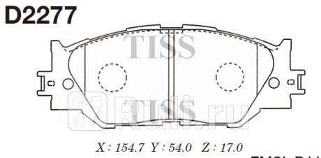 D2277 - Колодки тормозные дисковые передние (MK KASHIYAMA) Lexus IS 250 (2005-2010) для Lexus IS 250 (2005-2010), MK KASHIYAMA, D2277