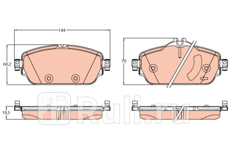 GDB2070 - Колодки тормозные дисковые передние (TRW) Mercedes W205 (2014-2020) для Mercedes W205 (2014-2021), TRW, GDB2070