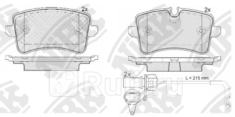 PN0478W - Колодки тормозные дисковые задние (NIBK) Audi A4 B8 рестайлинг (2011-2015) для Audi A4 B8 (2011-2015) рестайлинг, NIBK, PN0478W