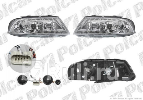 954909EE - Тюнинг-фары (комплект) (Polcar) Volkswagen Passat B5 plus (2000-2005) для Volkswagen Passat B5 plus (2000-2005), Polcar, 954909EE