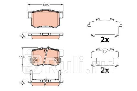 GDB3516 - Колодки тормозные дисковые задние (TRW) Honda CR V 2 (2001-2004) для Honda CR-V 2 (2001-2004), TRW, GDB3516