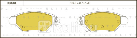 Колодки тормозные дисковые задние opel astra g h 99- BLITZ BB0204  для прочие, BLITZ, BB0204