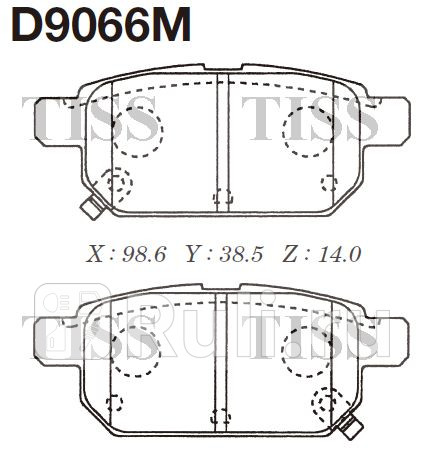 D9066M - Колодки тормозные дисковые задние (MK KASHIYAMA) Suzuki Vitara (2014-2020) для Suzuki Vitara (2014-2021), MK KASHIYAMA, D9066M