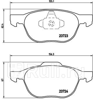 P 24 061 - Колодки тормозные дисковые передние (BREMBO) Ford Kuga 2 рестайлинг (2016-2020) для Ford Kuga 2 (2016-2020) рестайлинг, BREMBO, P 24 061