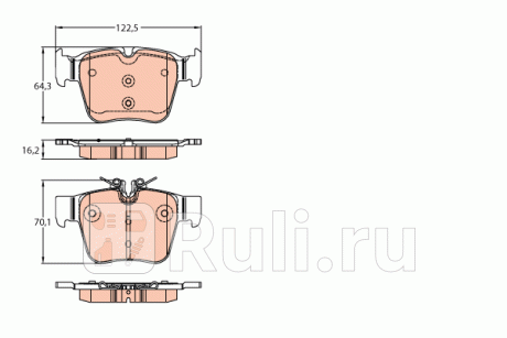 GDB2154 - Колодки тормозные дисковые задние (TRW) Mercedes W205 (2014-2019) для Mercedes W205 (2014-2021), TRW, GDB2154