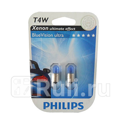 12929BV - Лампа T4W (4W) PHILIPS Blue Vision 4000K для Автомобильные лампы, PHILIPS, 12929BV