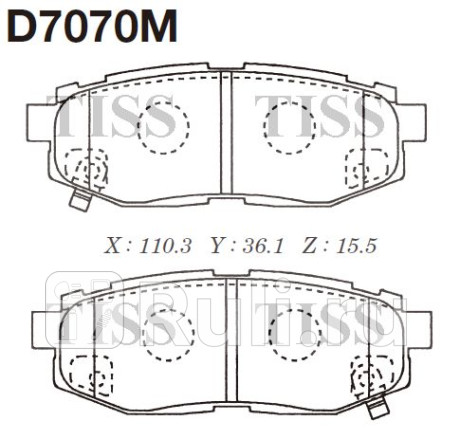 D7070M - Колодки тормозные дисковые задние (MK KASHIYAMA) Subaru Tribeca (2004-2014) для Subaru Tribeca (2004-2014), MK KASHIYAMA, D7070M