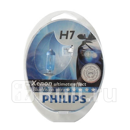12972BVU - Лампа H7 (55W) PHILIPS Blue Vision Ultra 4000K для Автомобильные лампы, PHILIPS, 12972BVU