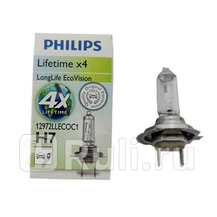 12972LLC - Лампа H7 (55W) PHILIPS Longer Life для Автомобильные лампы, PHILIPS, 12972LLC