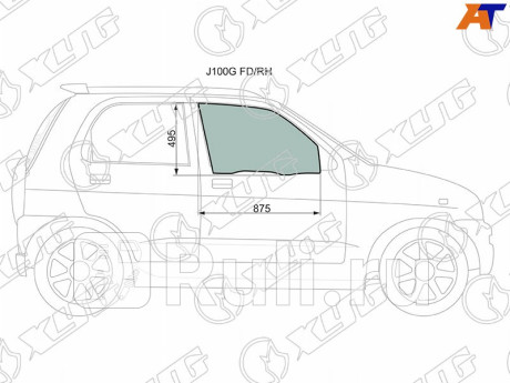 J100G FD/RH - Стекло двери передней правой (XYG) Toyota Cami (1999-2006) для Toyota Cami (1999-2006), XYG, J100G FD/RH
