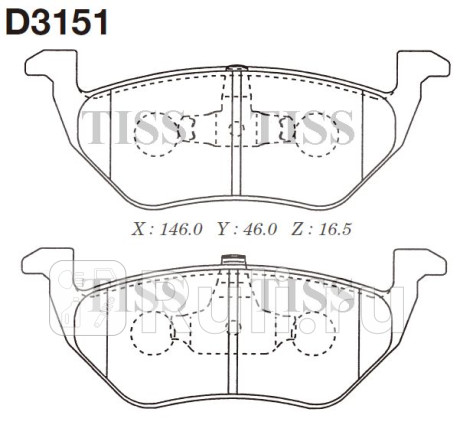 D3151 - Колодки тормозные дисковые задние (MK KASHIYAMA) Ford Escape (2007-2012) для Ford Escape 2 (2007-2012), MK KASHIYAMA, D3151