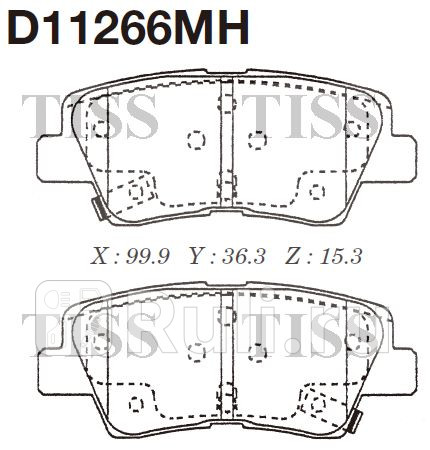 D11266MH - Колодки тормозные дисковые задние (MK KASHIYAMA) Ssangyong Tivoli (2015-2019) для Ssangyong Tivoli (2015-2021), MK KASHIYAMA, D11266MH