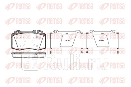 0769.00 - Колодки тормозные дисковые передние (REMSA) Mercedes W163 (1997-2005) для Mercedes ML W163 (1997-2005), REMSA, 0769.00