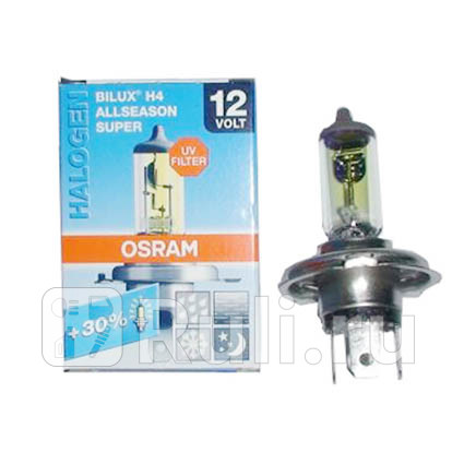 64193Als - Лампа H4 (60/55W) OSRAM Allseason +30% яркости для Автомобильные лампы, OSRAM, 64193Als