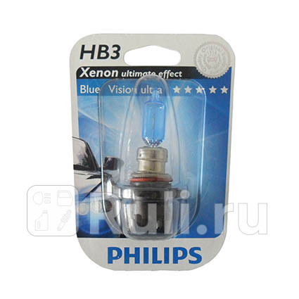9005BV - Лампа HB3 (65W) PHILIPS Blue Vision Ultra 4000K для Автомобильные лампы, PHILIPS, 9005BV