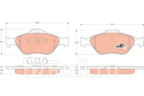 GDB1419 - Колодки тормозные дисковые передние (TRW) Ford Fusion (2002-2012) для Ford Fusion (2002-2012), TRW, GDB1419