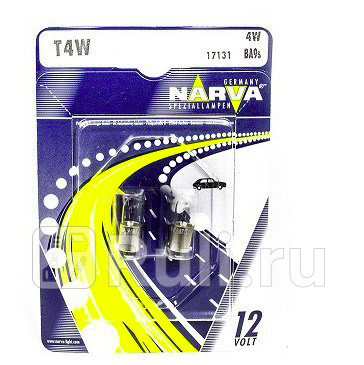 17131 B2 - Лампа T4W (4W) NARVA 3300K для Автомобильные лампы, NARVA, 17131 B2