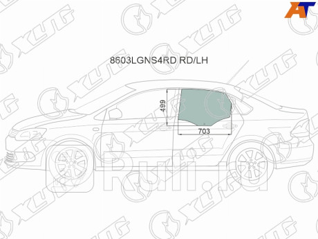 8603LGNS4RD RD/LH - Стекло двери задней левой (XYG) Volkswagen Polo седан рестайлинг (2015-2020) для Volkswagen Polo (2015-2020) седан рестайлинг, XYG, 8603LGNS4RD RD/LH