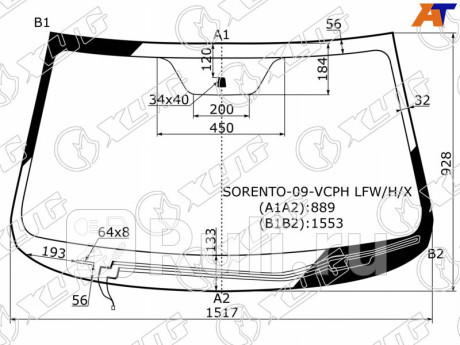 SORENTO-09-VCPH LFW/H/X - Лобовое стекло (XYG) Kia Sorento 2 (2009-2021) для Kia Sorento 2 (2009-2021), XYG, SORENTO-09-VCPH LFW/H/X