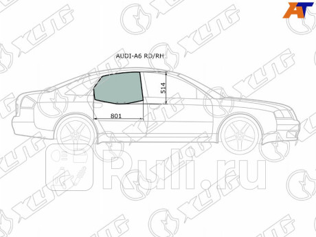 AUDI-A6 RD/RH - Стекло двери задней правой (XYG) Audi A6 C5 (1997-2004) для Audi A6 C5 (1997-2004), XYG, AUDI-A6 RD/RH